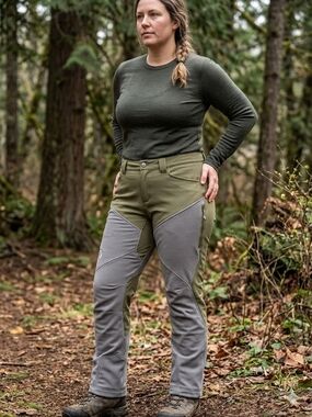 Prois Women's Pradlann Field Hunting Pants - Olive/Grey - Size XL (Estimated)